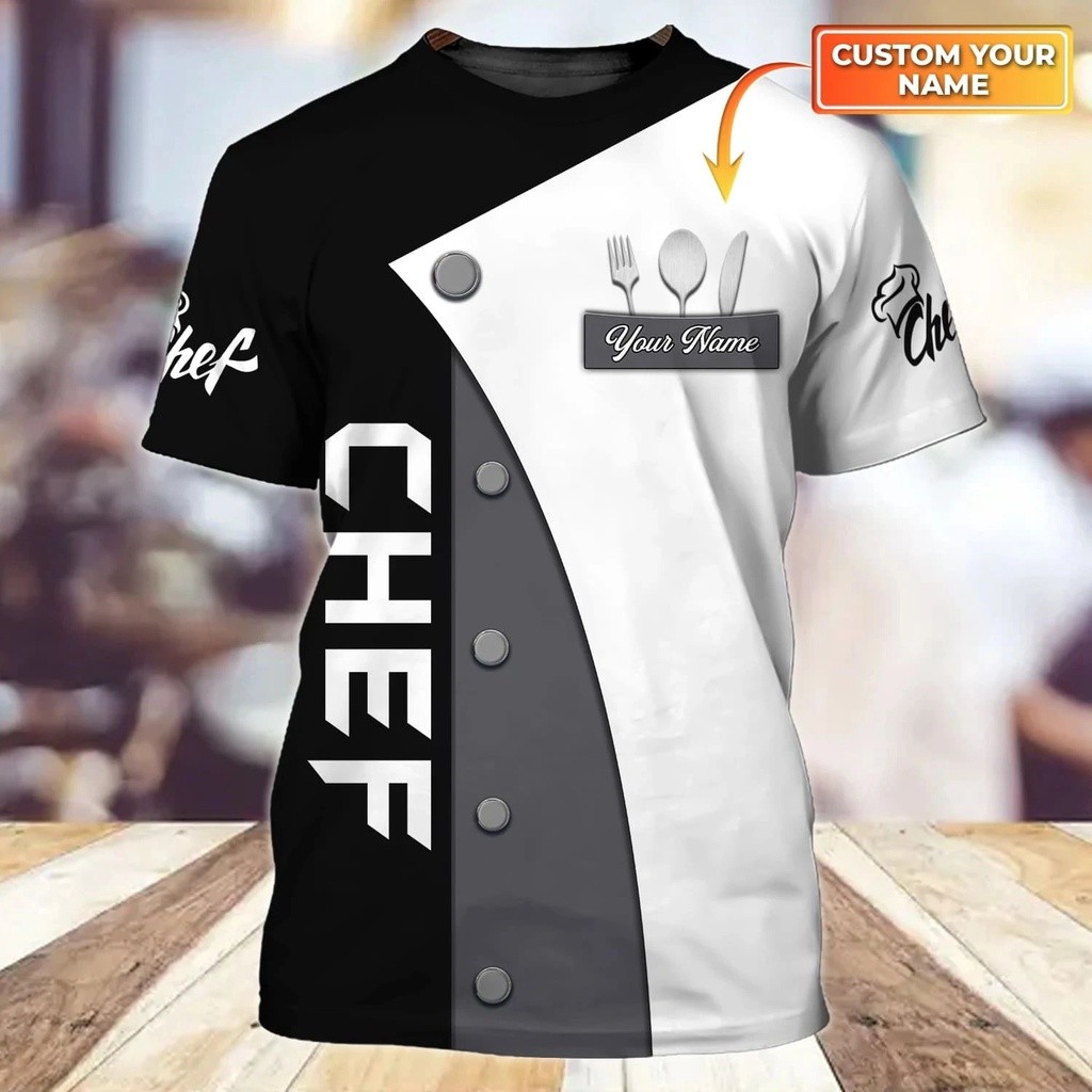 ชื่อส่วนบุคคลเสื้อเชฟ ฤดูร้อนผู้ชาย T เสื้อ Cook คนรักของขวัญ 3D พิมพ์ Unisex Tshirt ของขวัญสําหรับ Chef Casual Cool เสื้อยืด DW56