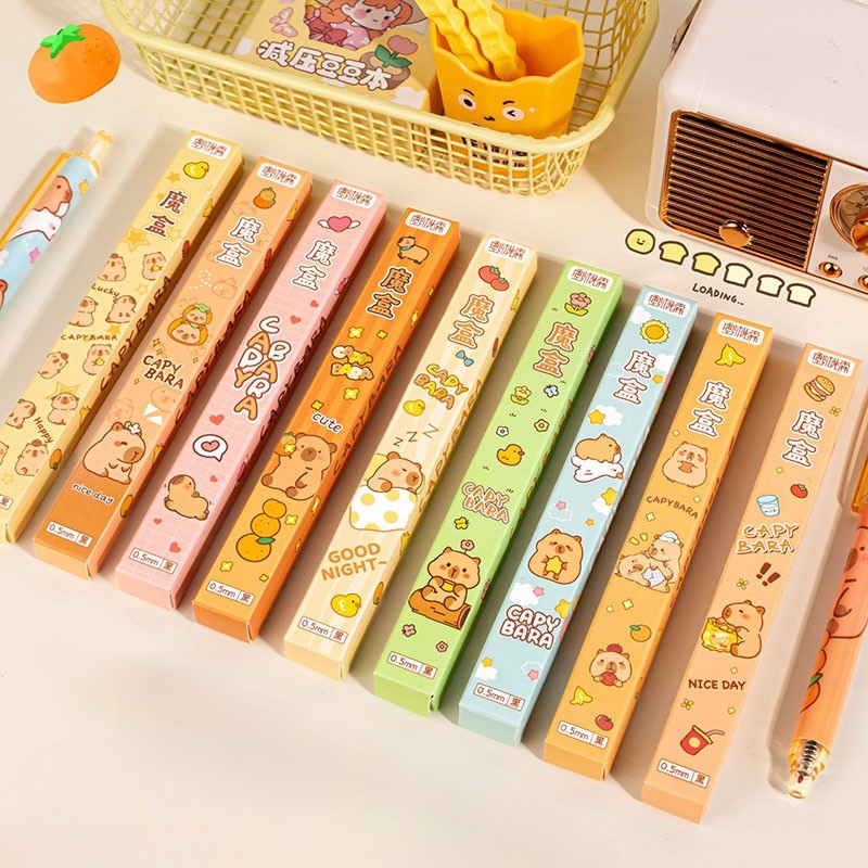 Panda/capybara Blind Box Creative Surprise ปากกาเจลสําหรับนักเรียน 0.5 มม.หมึกแห้งเร็วปากกาน่ารักนักเรียนเครื่องเขียน