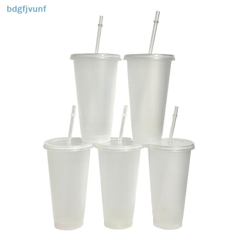 Bdgf แก้วกาแฟพลาสติกฝาเปลี่ยน 710ml ฟางสีขาว Matte Finish แก้วคู่ Reusable TH