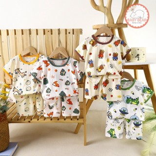 ใหม่ ชุดนอนเด็ก เสื้อผ้าเด็กอ่อน เสื้อแขนสั้น+กางเกงขนสั้น ผ…