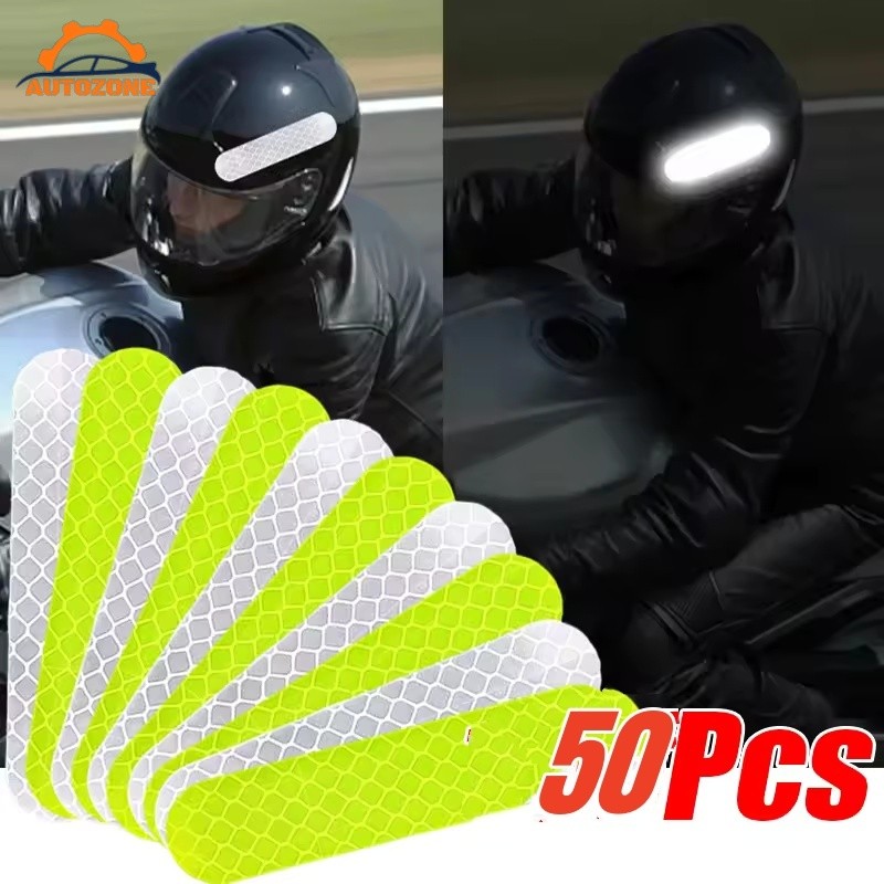 สติ๊กเกอร์สะท้อนแสงนิรภัยบนถนน | สติ๊กเกอร์กันน้ําสําหรับรถจักรยานยนต์กล่องจดหมายจักรยาน – สติ๊กเกอร์เตือนกลางคืนการมองเห็นสูง 10×13 ซม