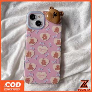 สําหรับOPPO Reno16F 16Pro 15F 15ProMax 14F 14Pro 13F 13Pro 12F 12Pro 11F 11Pro 10Pro 8T 8Z 7Z 6Zน่ารักหมีสีชมพูกันกระแทกTPUโทรศัพท์Ca