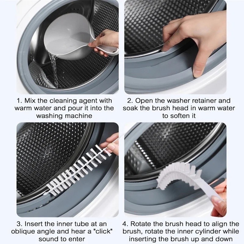 Sanli แปรงทำความสะอาดช่องว่างภายในเครื่องซักผ้า แปรงเครื่องซักผ้าถัง แปรงทำความสะอาดถังด้านใน - รูปที่ 5