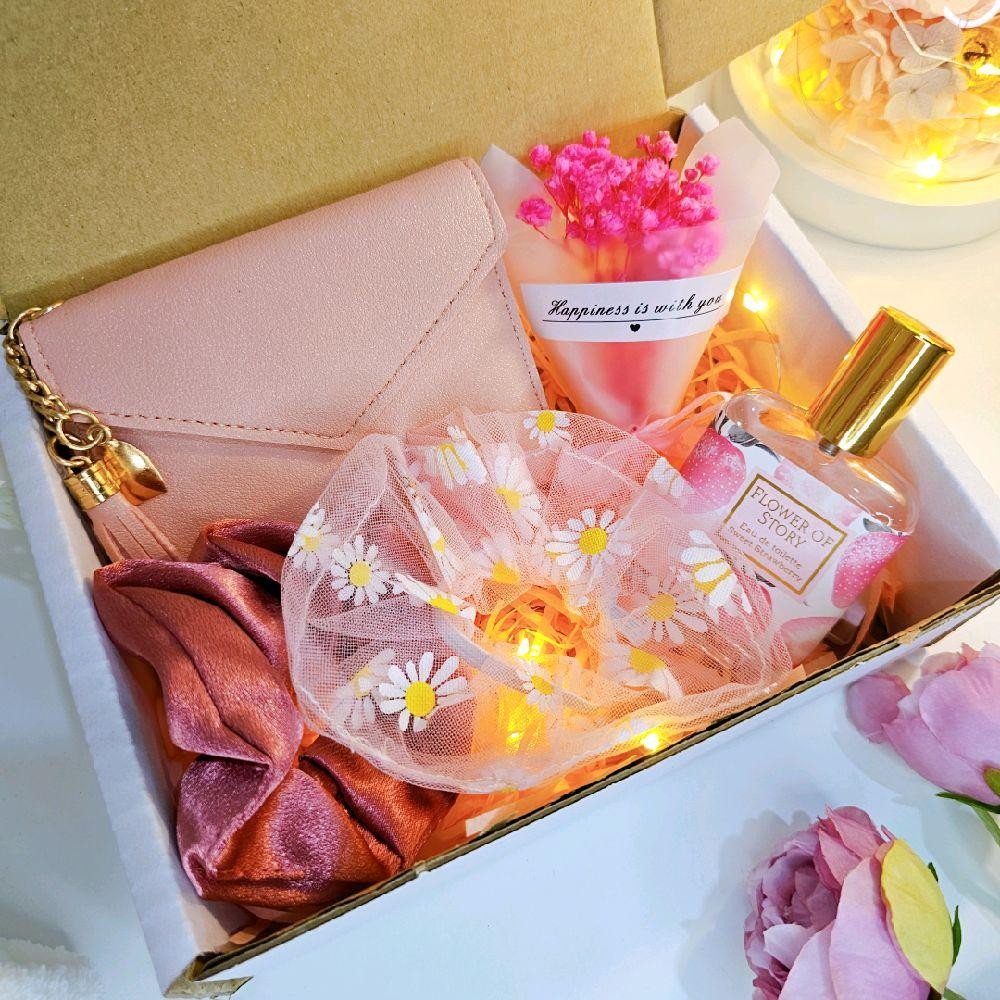Box Surprise Set Wallet Bracelet Scrunchie Hair Birthday Anniversary Friendship Girl Women Teacher D