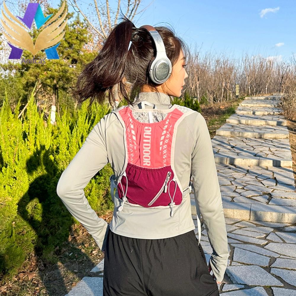 เสื้อกั๊กวิ่งไฮเดรชั่ระบายอากาศน้ํากระเพาะปัสสาวะ Daypack สําหรับเดินป่าวิ่งเทรล ราคา ถูกที่สุด ดีลบีเคเค แกลเลอรีภาพที่ 8