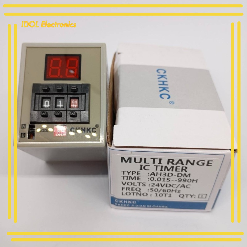 ราคาถูก! ไทเมอร์ดิจิตอล AH3D-DM 24vdc ถ่ายจากงานจริง AH3D-DM 24VDC/AC( แถมฟรีซ็อกเก็ต ) ไทมเมอร์ TIM