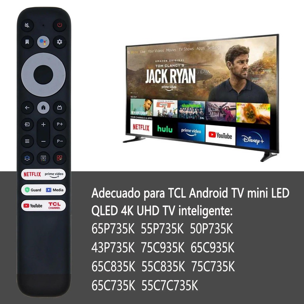 ใหม่ RC902V FMR1 FMR4 ไม่มีเสียง IR TV รีโมทคอนโทรลสําหรับ TCL 8K Qled สมาร์ททีวี 50P725G 55C728 75C