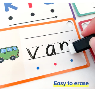 60 ชิ้นแห้งลบ CVC Words Flashcards 50 คําเด็ก Phonics การเรียนรู้การ์ดสั้น Vowels ก่อนวัยเรียนเด็กวัยหัดเดินคําศัพท์ภาษาอังกฤษอาคารการศึกษาการสอน Aids