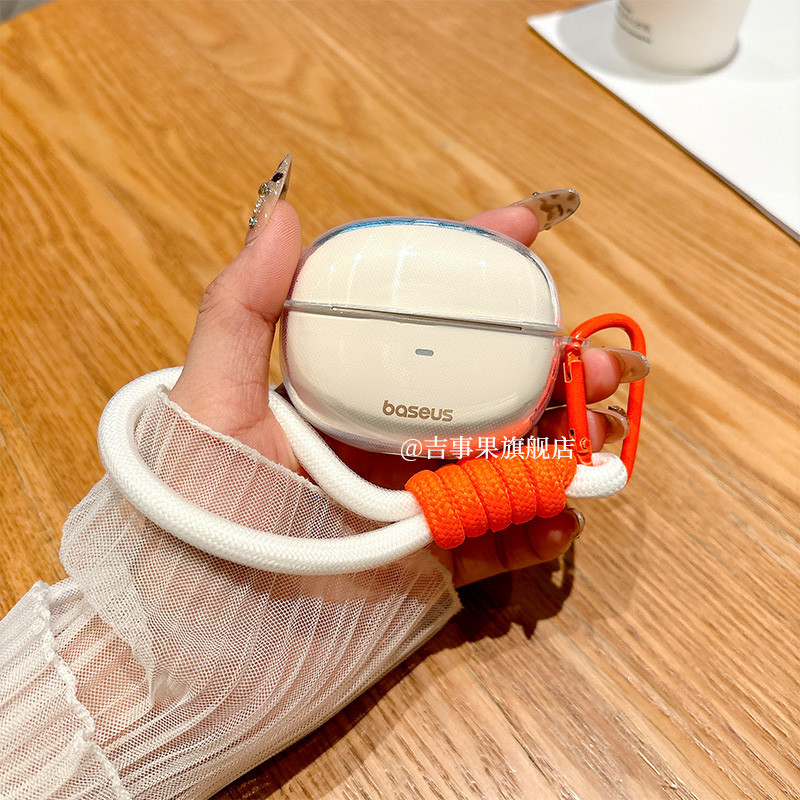 For Baseus Bowie MC1 Open Ear Clear Soft Case Cute Lanyard Pendant Baseus Bowie MC1 Soft Case Shockp