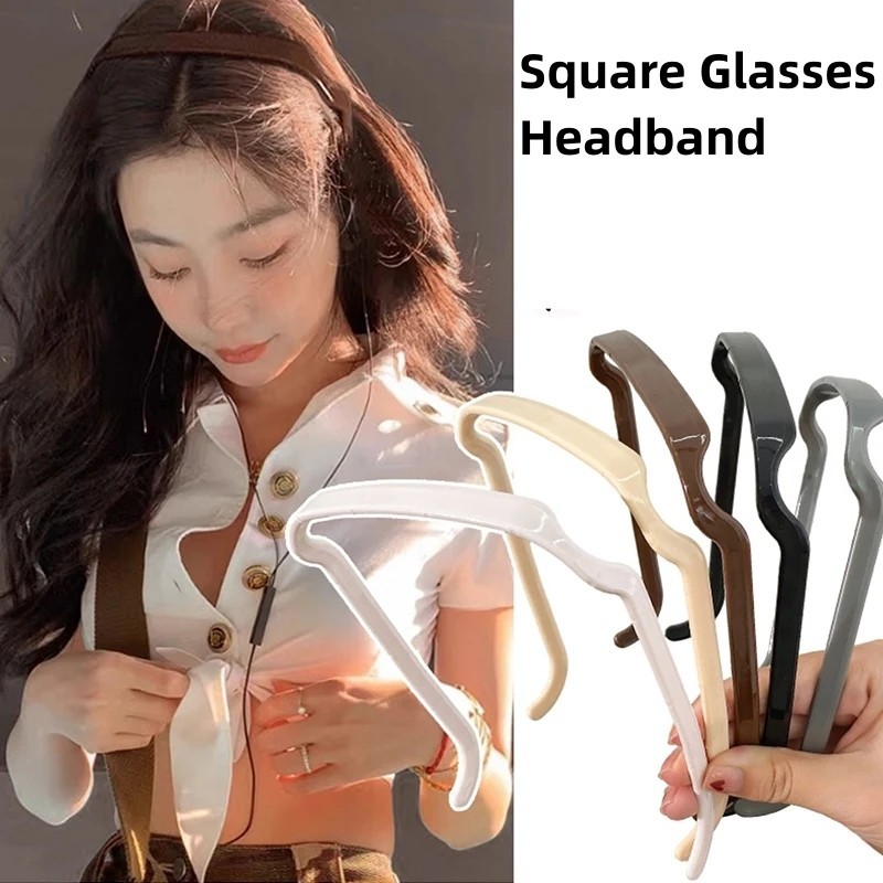 ที่คาดผม ทรงสี่เหลี่ยม สีสันสดใส เรียบง่าย และหลากหลาย สีพื้น สําหรับเด็กผู้หญิง