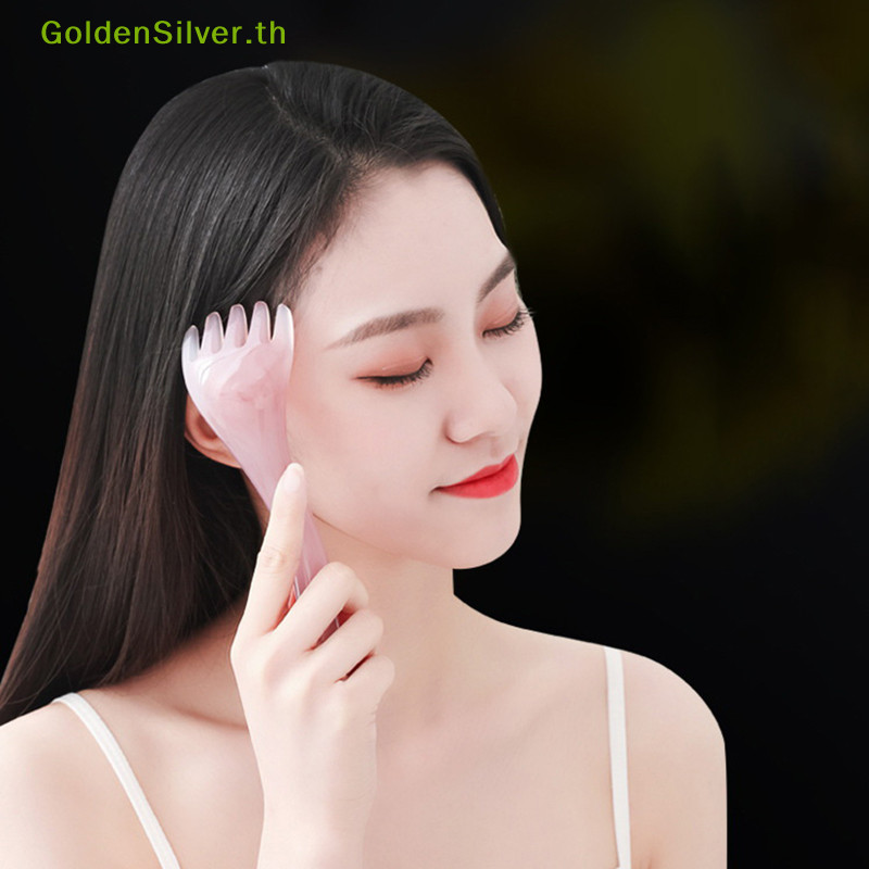Goldensilver ไม้กัวซา สีเงิน สําหรับนวดหนังศีรษะ ร่างกาย คอ ขา ขา
