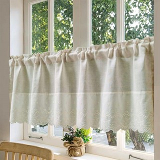 ผ้าม่าน ผ้าฝ้าย ผ้าลินินธรรมชาติ แบบครึ่งชั้น สําหรับห้องครั…