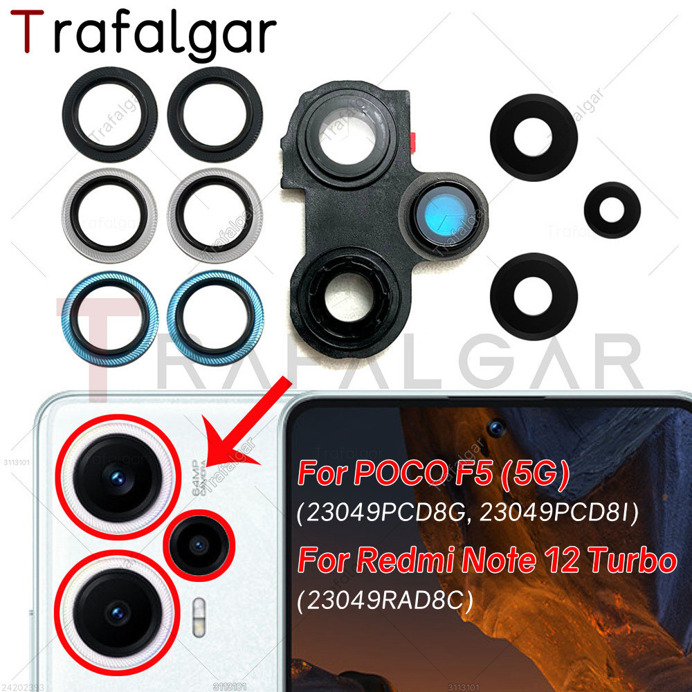ฝาครอบเลนส์กล้องด้านหลัง แบบเปลี่ยน สําหรับ Xiaomi Poco F5 Redmi Note 12 Turbo 5G 23049PCD8G 23049PCD8I 23049RAD8C