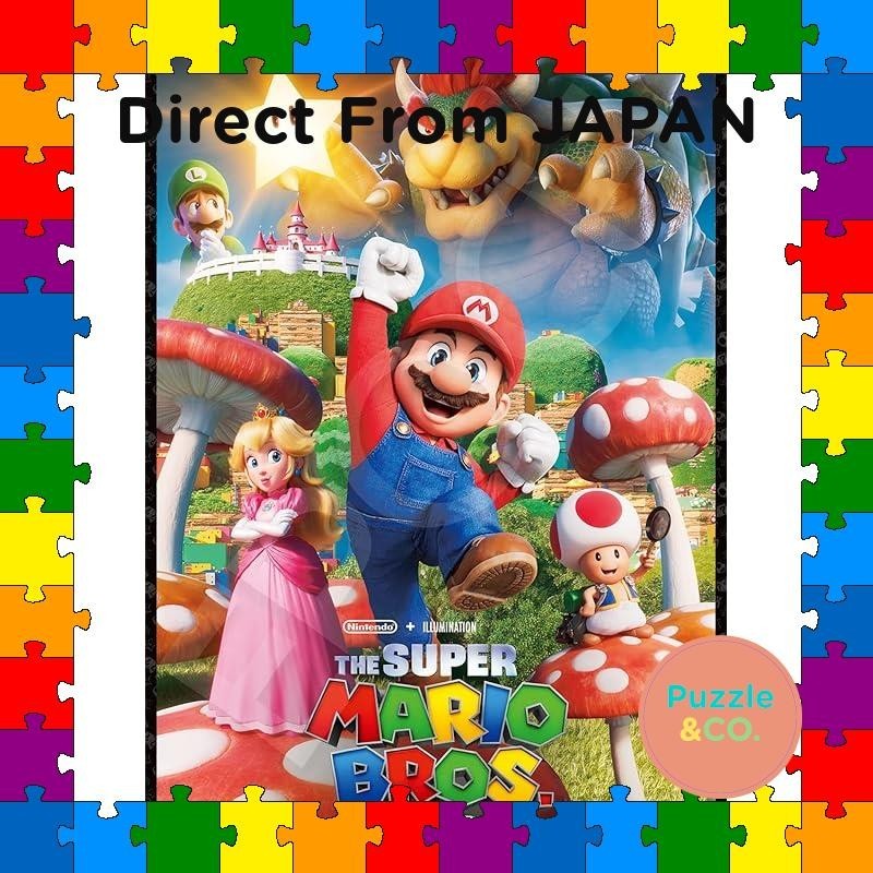 ส่งตรงจากญี่ปุ่น Epoch จิ๊กซอว์ ลาย Super Mario Mushroom Kingdom (50X75 ซม.) 12-525S พร้อมกาว ไม้พาย ตั๋วคะแนน Epoch 1000 ชิ้น
