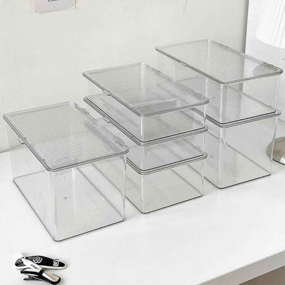 ยินดีต้อนรับ กล่องเก็บของตั้งโต๊ะ,เครื่องใช้สํานักงานสัตว์เลี้ยงกล่องจัดเครื่องสําอาง,แฟชั่นความจุขนาดใหญ่โปร่งใสพร้อมฝาปิดหนังสือกล่องเก็บเอกสาร - รูปที่ 7