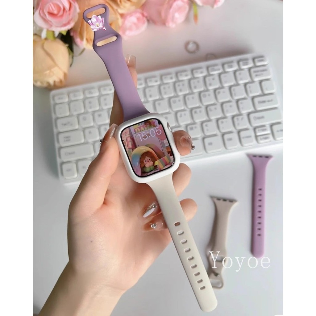 เคสสี + สายนาฬิกาแบบนุ่มสําหรับ แอปเปิล ดู ชุด 10 46 9 อัลตร้า 2 49 มม. 44 มม. 40 มม. 45 มม. 41 มม. 42 มม. 38 มม. สร้อยข้อมือซิลิโคนสําหรับ ฉันดู 3 4 5 กับ 6 7 8 ราคา ถูกที่สุด ดีลบีเคเค แกลเลอรีภาพที่ 8