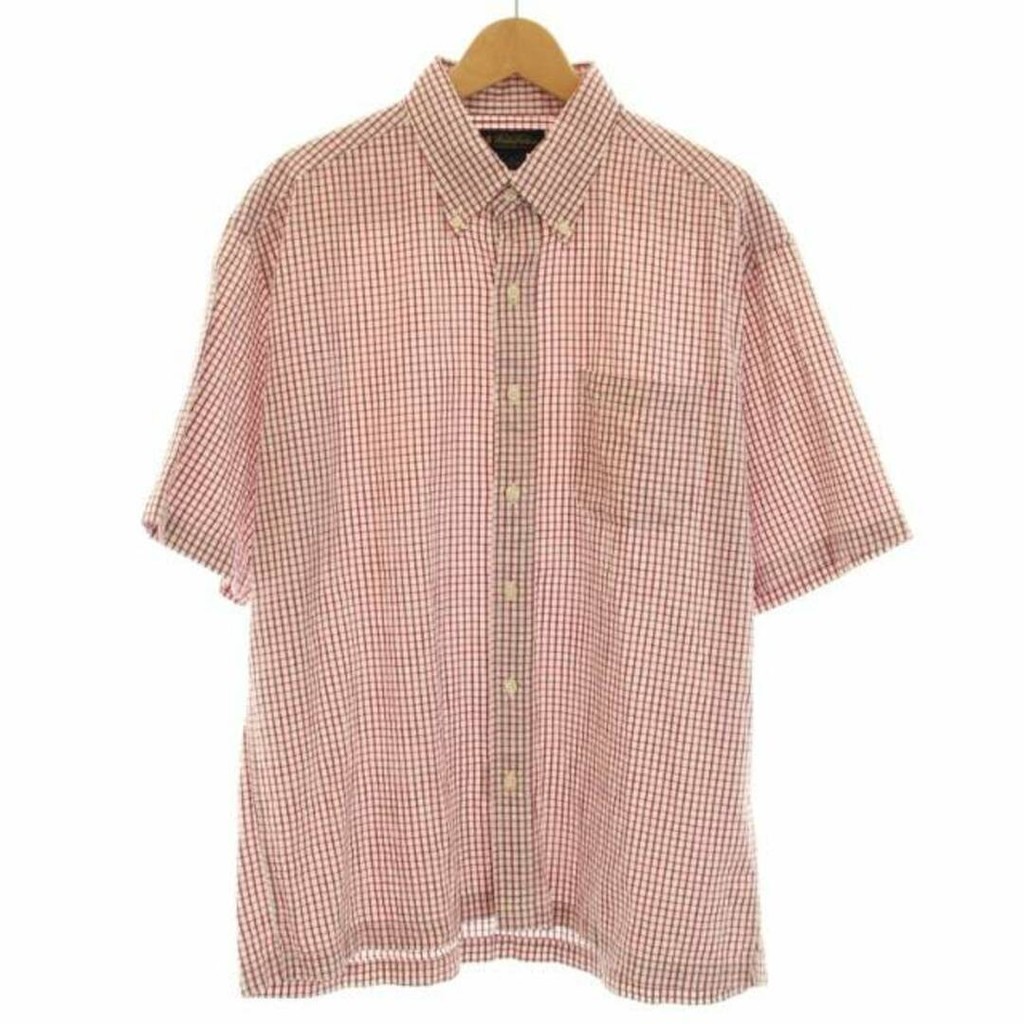 BROOKS BROTHERS Button Down Shirt Casual Short Sleeve L Red Direct from Japan Secondhand