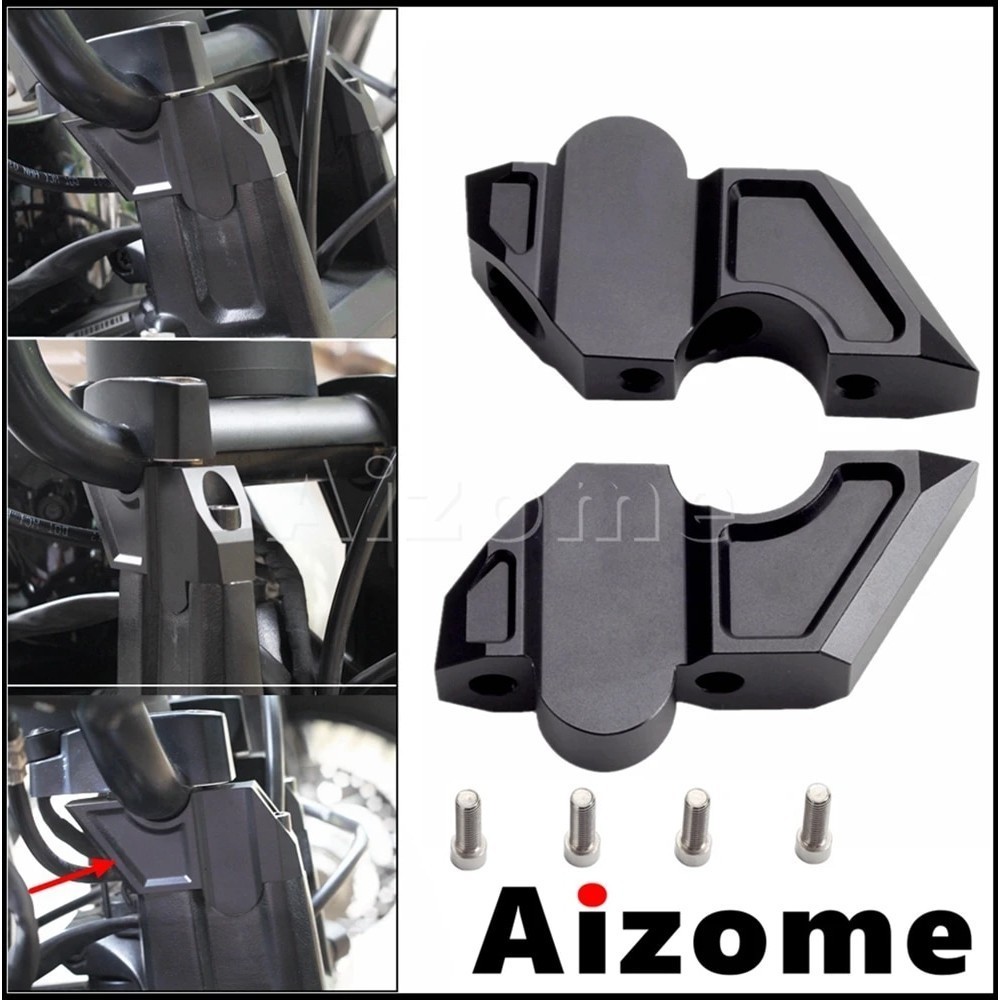 AI 1Pair CNC Aluminum Motorcycle Handlebar Clamp Mount Bar Rise Handle Bars Risers For Harley Sportster S 1250 RH1250S 2