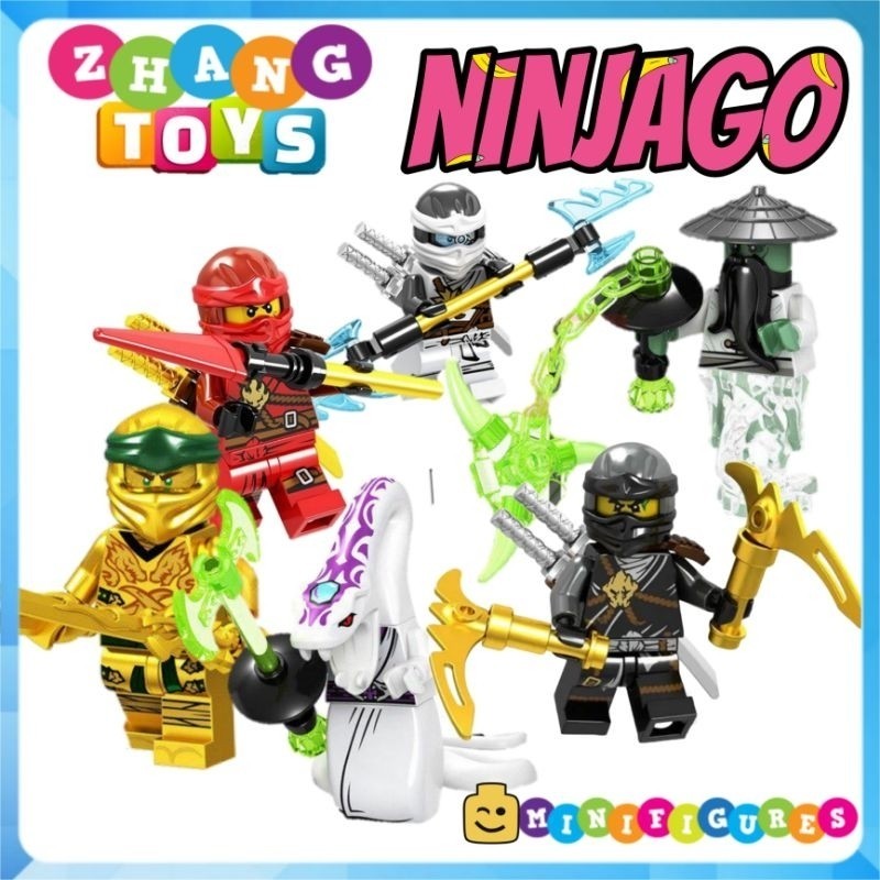 Ninjago Cole Pythor Yang Puzzle Toy - Golden Ninja - Kai Zane Minifigures PRCK GA137-142