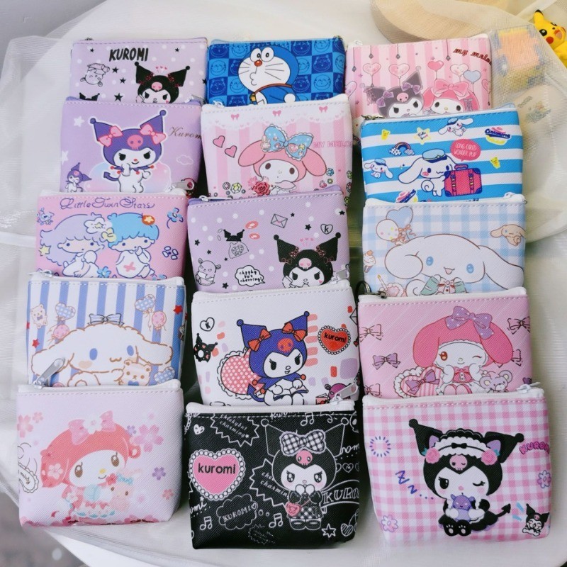 กระเป๋าใส่เหรียญ พวงกุญแจ รูปการ์ตูน Sanrio Mymelody Kuromi Cinnamoroll เหมาะกับของขวัญ แบบสร้างสรรค์ สําหรับเด็ก