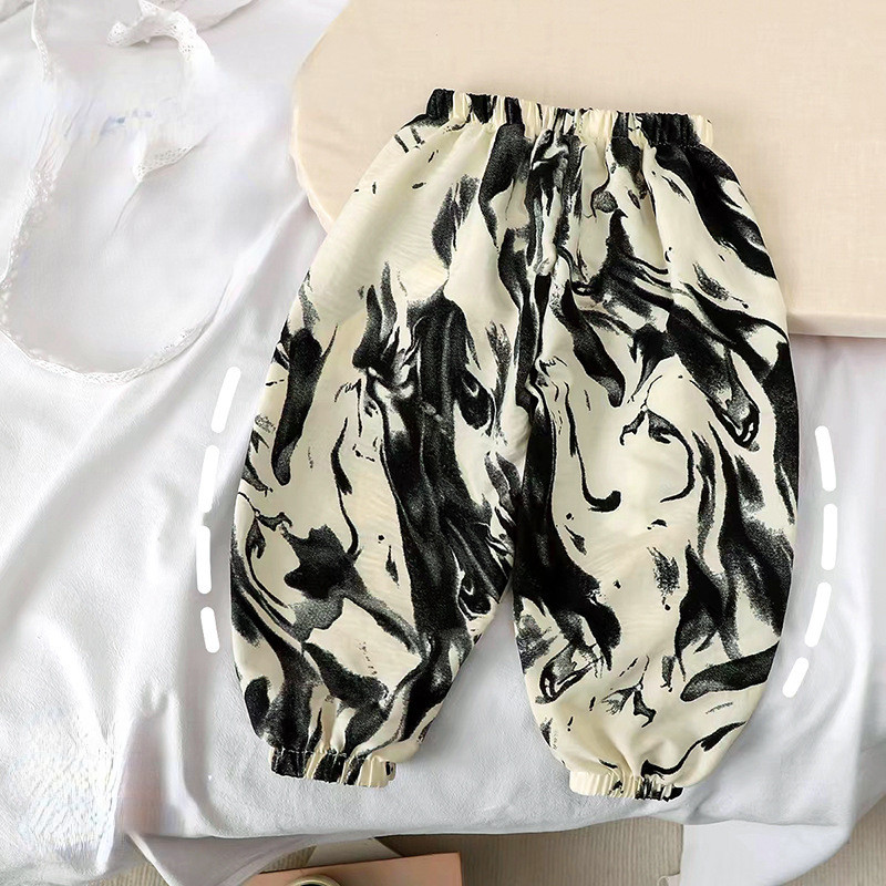 80-120 ซม.ฤดูร้อนAll-Matchเกาหลีรุ่นหมึกยุงกางเกงชายหญิงข้อเท้า-Leng