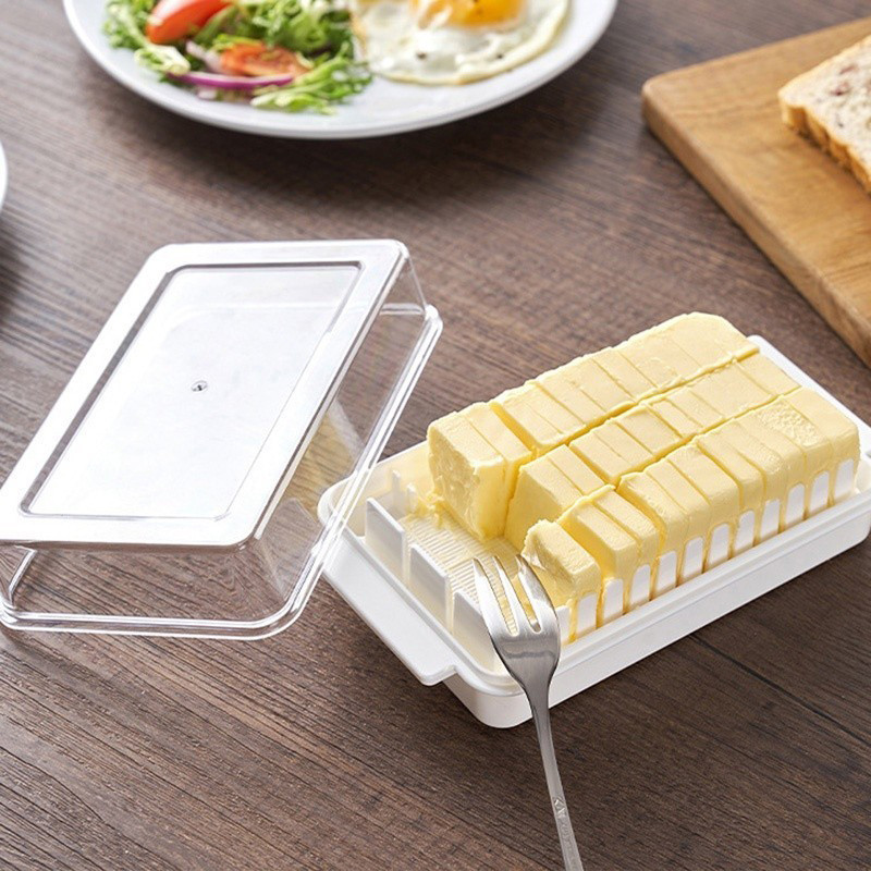 COD พร้อมส่ง 2 in 1 กล่องตัดเนยพร้อมฝาปิด ที่เก็บชีสและที่เก็บความสด อเนกประสงค์ - รูปที่ 4