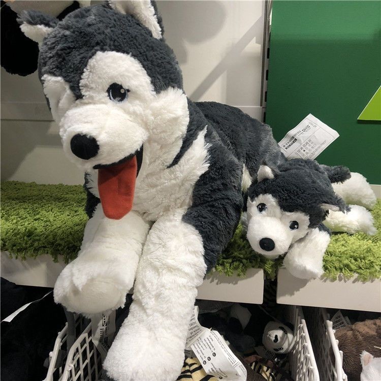 ตุ๊กตาสุนัข IKEA IKEA Husky Levley Erha 100% ขนาด 57 ซม. ของเล่นสําหรับเด็ก