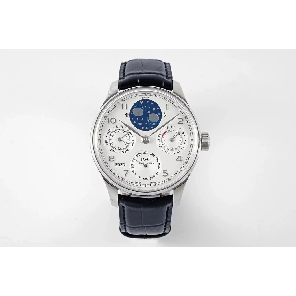 Aps Factory Watch Portugal Series IW503406 Perpetual Calendar Moon Phase Automatic Mechanical Kinetic Energy Men 's Watch 44mm