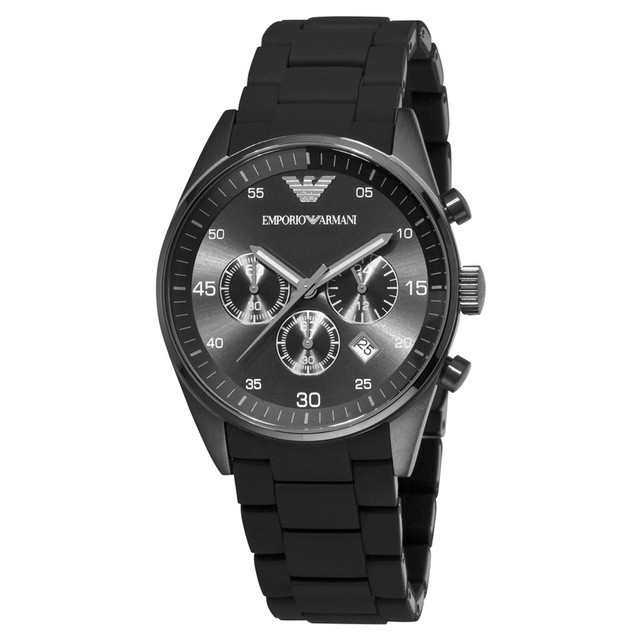 ในสต ็ อก! Emporio Armani Classic Men 's Black Sportivo Men 's Watch AR5889 42mm