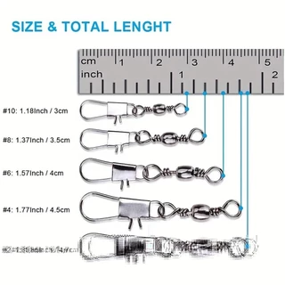ครีกมูน 100ชิ ้ น/Lot 4#6#8#10#12# หมุนผสมตัวเชื ่ อมต ่ อตกปลา Snap Pin Rolling Lure ตะขอหมุน Carabiner Connectors Tackle อุปกรณ ์ เสริม