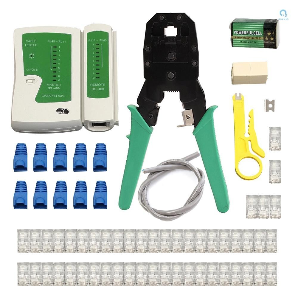 Ethernet LAN Kit Cable Fine Quality Crimper Crimping Tool Wire Stripper RJ45 Cable Tester [Altto ]