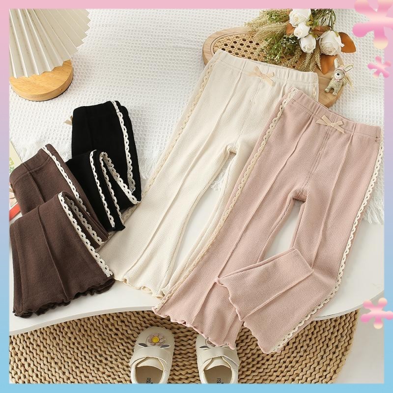 Girl's Pants Spring New Children's Baby Girl Korean Style Bell-Bottom Pants Fashion Sweet Girl's Trousers Trendy Western Style
