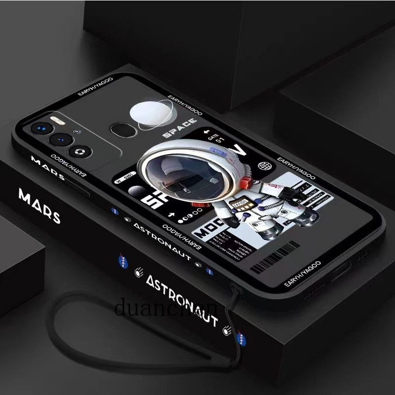 Casing Tecno Pova Neo LE6 แบรนด ์ อินเทรนด ์ Space Astronaut เคสโทรศัพท ์ กันกระแทก soft TPU Cover