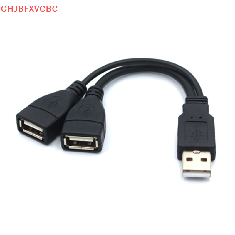 Zhechuiaaa.th USB 2.0 Splitter Y Cable 1 Male to 2 Female Extension Cord Power Adapter Converter for PC Car Data Transmission สายชาร์จ shammern neck