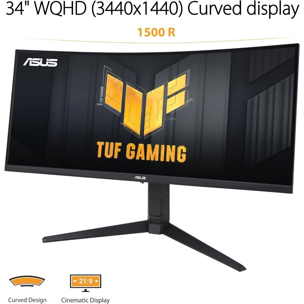 ASUS TUF Gaming VG34VQL3A  34'' Curved 1500R VA (WQHD, HDMI) 180Hz, 1ms, ELMB, sRGB 125%, SPK, FreeS