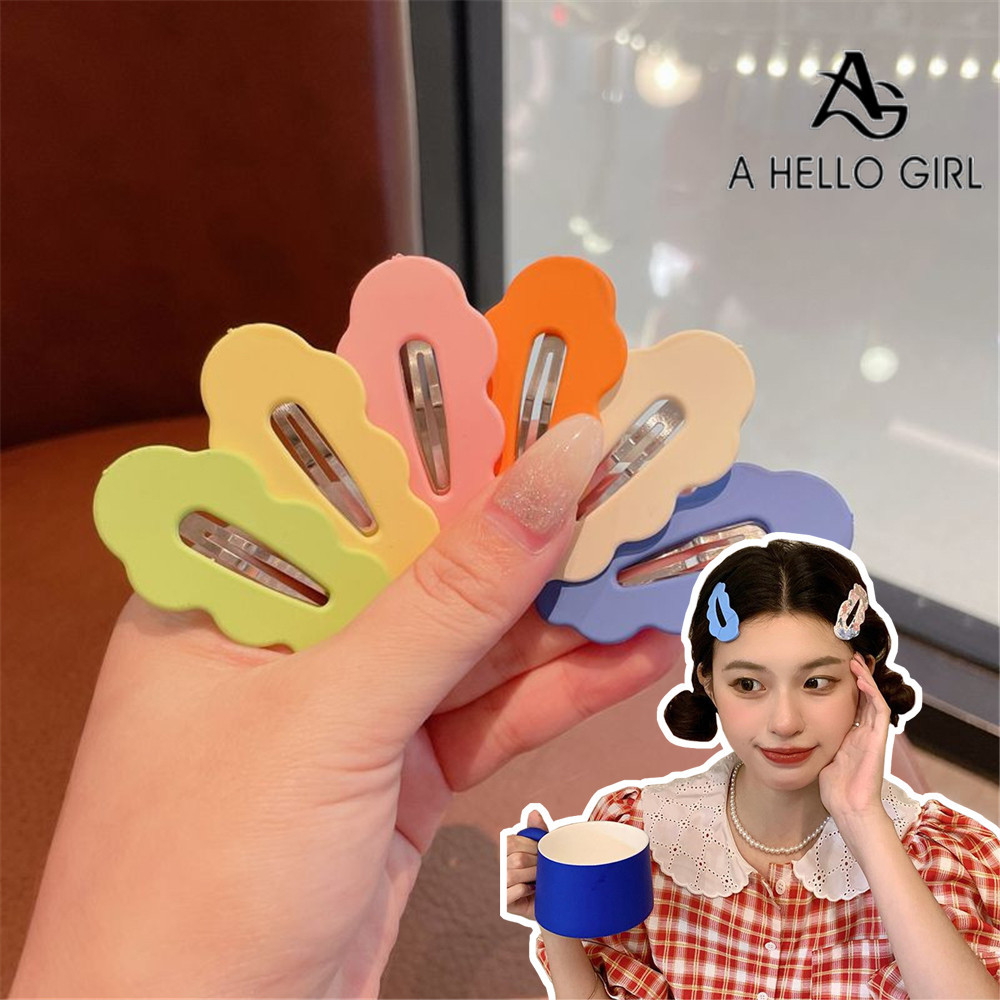A HELLO GIRL คลิปหน้าม้าคําเดียวเครื่องประดับผม Headwear Ins กิ๊บติดผมระดับไฮเอนด์ กิ๊บติดผมไม่มีรอยต่อ คลิปด้านล่าง Diy