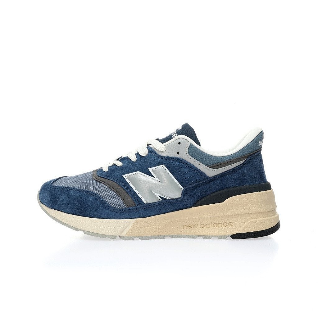 Nn Yun dong New Balance 997R " Navy ปรับปรุงรุ ่ น Series Low Top Classic Retro Thick Sole Casual Sports Jogging Shoes " Navy Blue Silver Beige Sole U997RHB