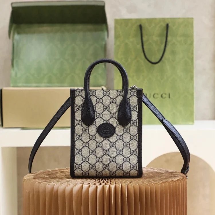 G GG Home Gucci New Color Tote Mini Series Tote Bag Handbag Shoulder Bag Crossbody Bag Female Bag 671623