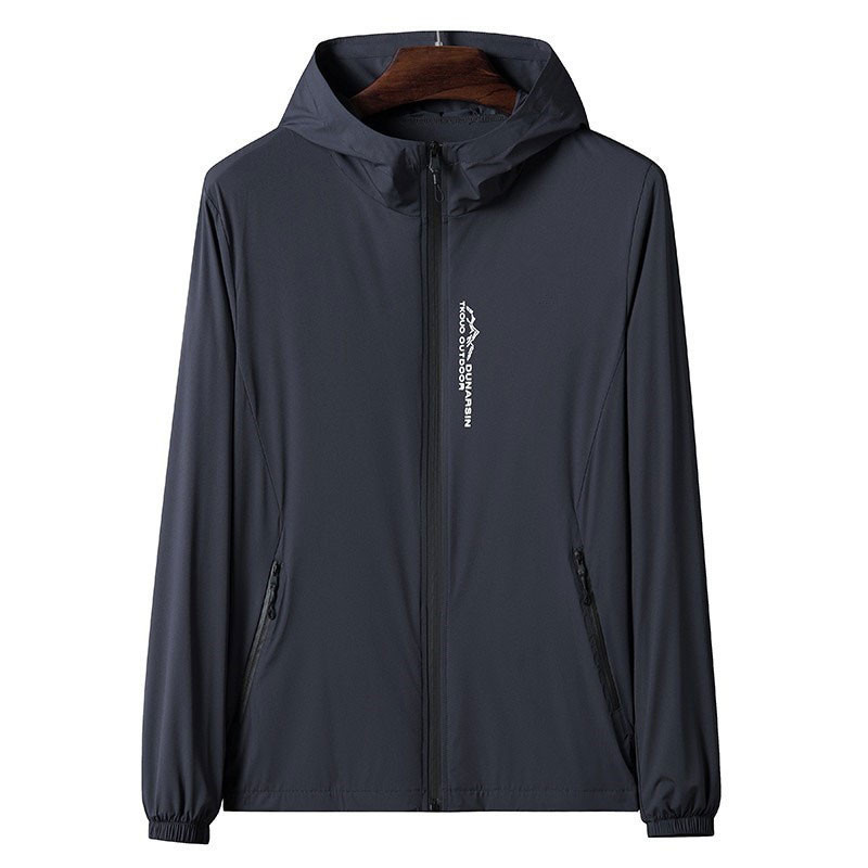 ผู้ชายแจ็คเก็ต UV ป้องกันแสงแดดแจ็คเก็ตแขนยาวคลุมด้วยผ้าตกปลาแจ็คเก็ตแจ็คเก็ตแสง - รูปที่ 2