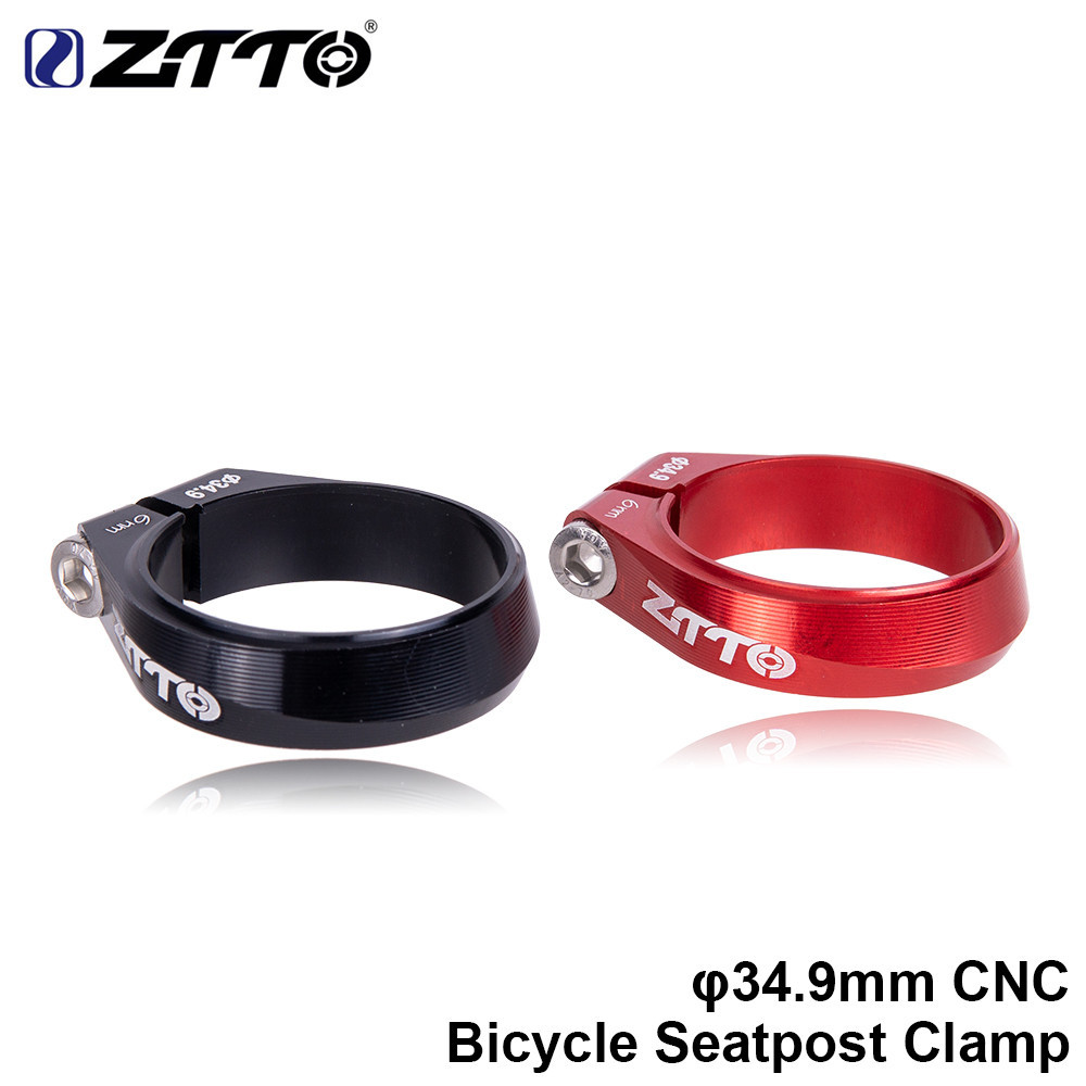 ZT CNC Seatpost Clamp 34.9mm High-strength Seat Post Tube Clip Thread lock Clamp 31.8MM Black Red For MTB Road Bike Bicy