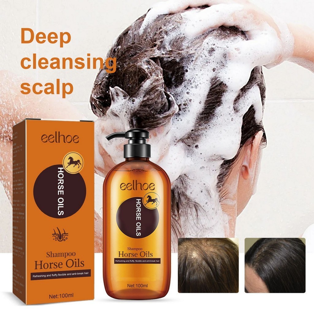 La * 100ML Horse Oil Nourishing Shampoo ปลอดภัยเพื ่ อสุขภาพปราศจากกลิ ่ น Vibrant Hair Loss แชมพูอุปกรณ ์ เสริม Unisex