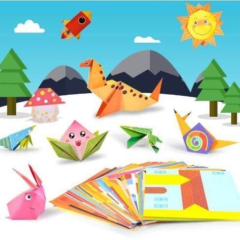 สต็อคไทย ❤️ Fun Origami กระดาษพับโอริกามิ มีวิธีพับ ของเล่นเด็ก