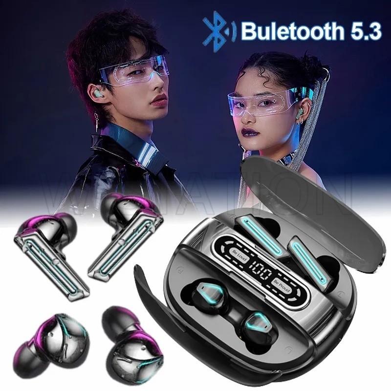 2 คู่-ใน-1 ม56 TWS หูฟังคู่บลูทูธ / หูฟังสเตอริโอ 9ง สําหรับแฟนแฟน / ชุดหูฟังเล่นเกมไร้สาย เวลาแฝงต่ํา / จอแสดงผลดิจิตอลการควบคุมแบบสัมผัสหูฟัง