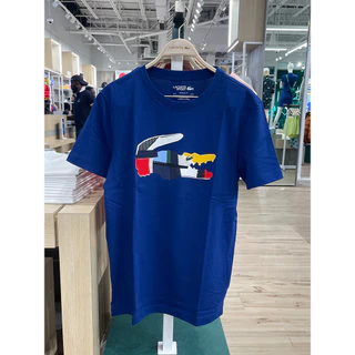 สินค้าใหม่พร้อมสต็อกผู้ชายสีจับคู่โลโก้รอบคอผ้าฝ้ายกีฬาแขนสั้นเสื้อยืด