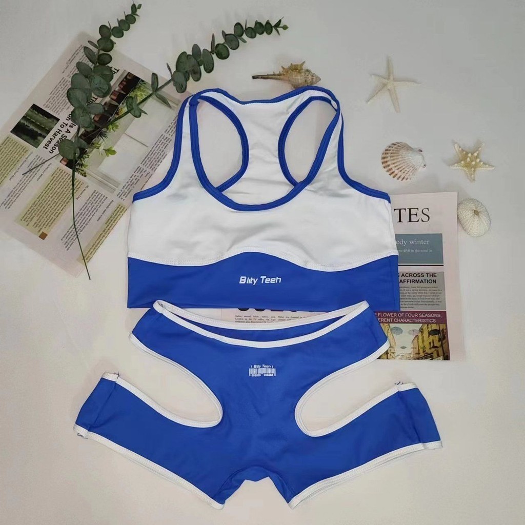 กีฬา Ultra-Short ยิมนาสติกโยคะ Hot Spring Camisole ยกสะโพกเซ ็ กซี ่ สุภาพสตรีชุดสองชิ ้ น ins