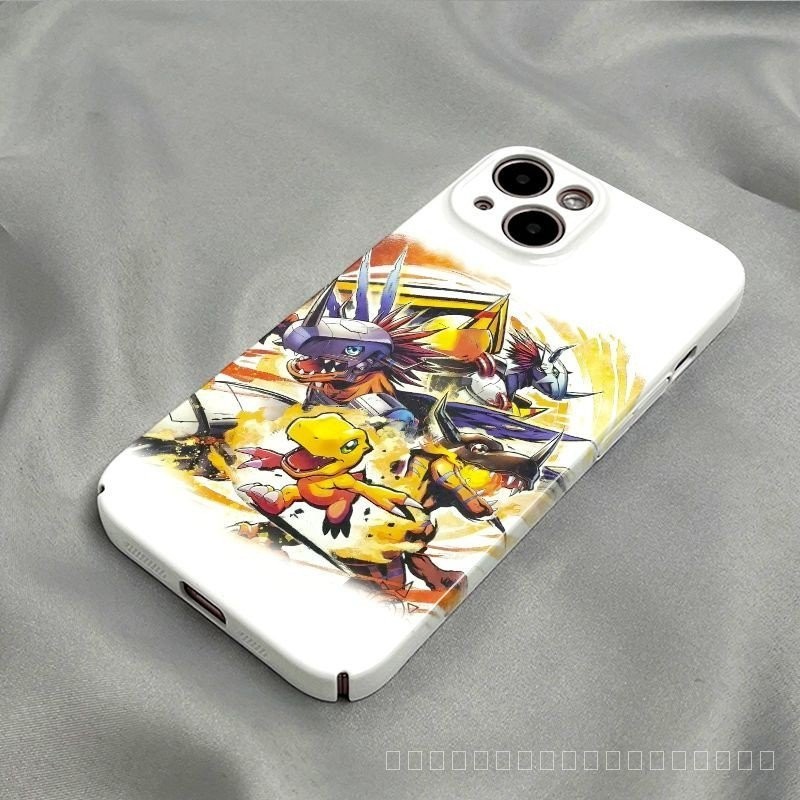 Digimon เคสโทรศัพท ์ เหมาะสําหรับ iPhone12pro 11 12 13 14 15 7 8plus XS XR XSMAX X 14plus 15promax 14pro รวมทุกอย ่ างฟิล ์ มกันกระแทก Hard Case 6HJ6