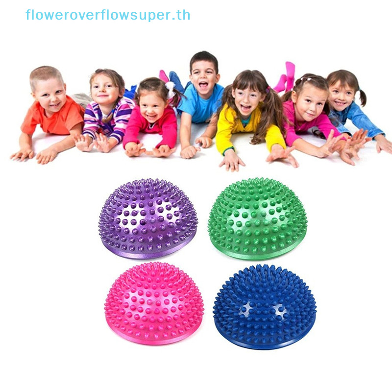Fsth Pvc ทุเรียนบอลเด ็ ก Sensory อุปกรณ ์ การฝึกอบรมโยคะ Balance ฟิตเนสครึ ่ งรอบ Ball Sole นวด Pad สัมผัส Ball HH