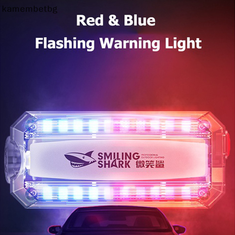 Kamembetbg กลางแจ้งสีแดงสีฟ้า Strobe Light ไฟเตือน Usb ชาร์จไฟฉายไหล่คลิปกระพริบ TH