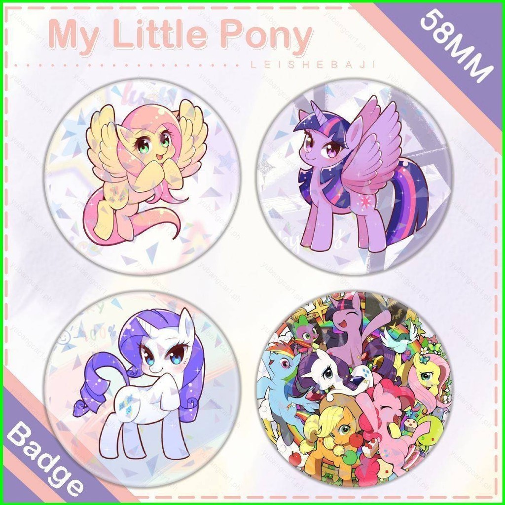 【 Yb1 】 My Little Pony Laser Badge Gift For Girls Anime Collections ของที ่ ระลึก Twilight Sparkle Rainbow Dash Pinkie Pie