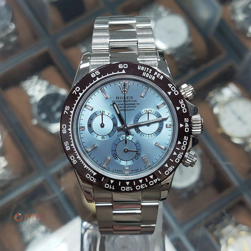 Rolex Rolex Ice Blue Daytona Watch นาฬิกาผู้ชาย116520แหวนแผ่นหลังเครื่องจักรอัตโนมัติ